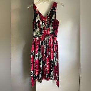 White House Black Market Red Floral Dress